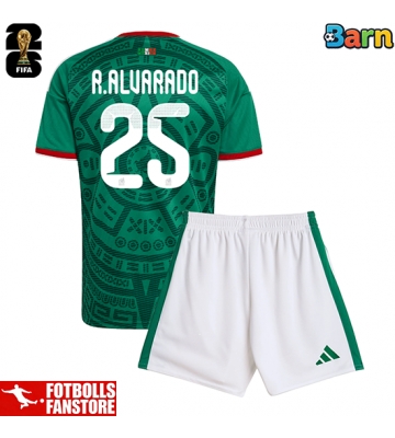 Mexiko Roberto Alvarado #25 Hemmatröja Barn VM 2026 Kortärmad (+ Korta byxor)